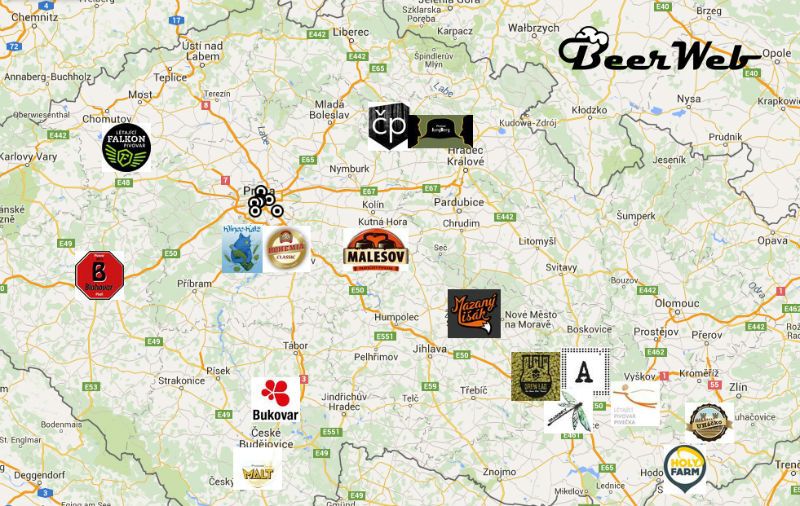 mapa létajících pivovarů v ČR
