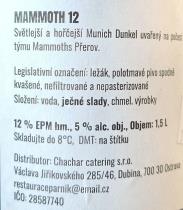 pivo Mammoth - Polotmavý Ležák 12°
