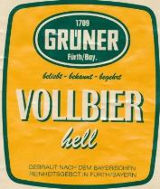 pivo Grüner Vollbier Hell - světlý ležák 
